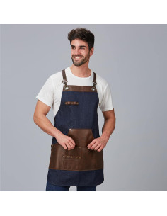 Delantal peto vaquero piel