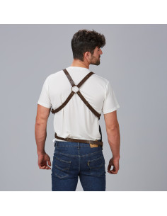 Chaleco unisex vaquero y piel Kurume 2