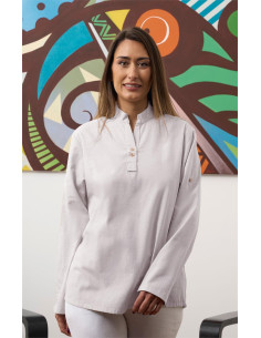 Polera unisex oversize efecto lino