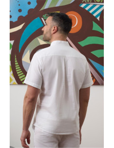 Polera unisex oversize efecto lino 2