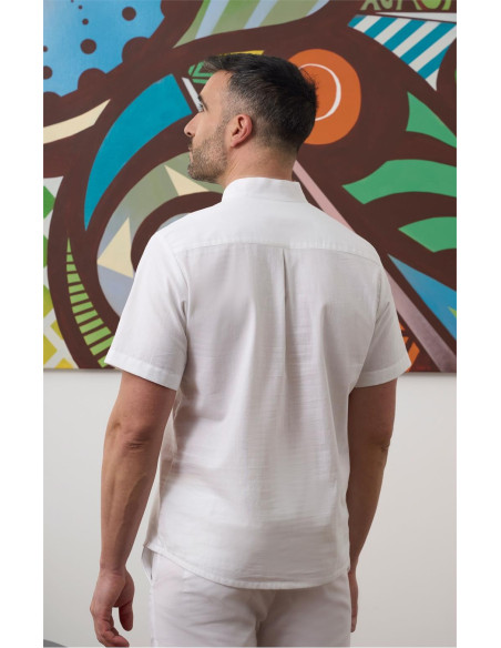 Polera unisex oversize efecto lino