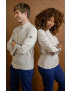 Chaqueta cocina microfibra y espalda nido abeja