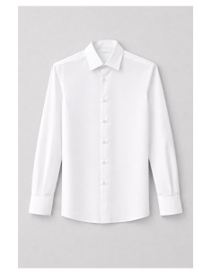 Camisa semientallada en tejido popelín elástico 2