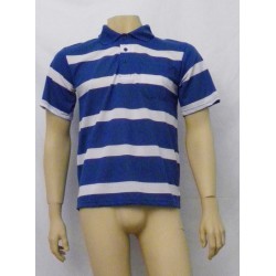 Polo a rayas blanco y azul
