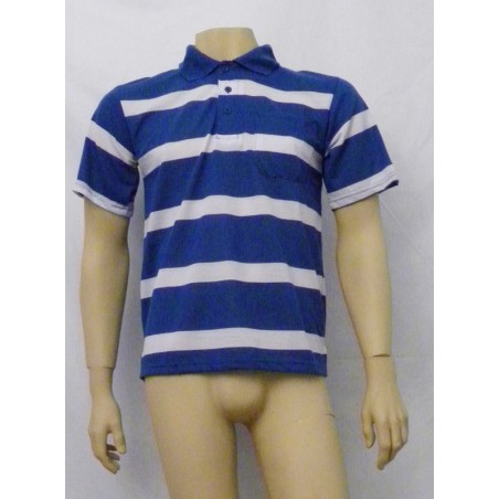 Polo a rayas blanco y azul
