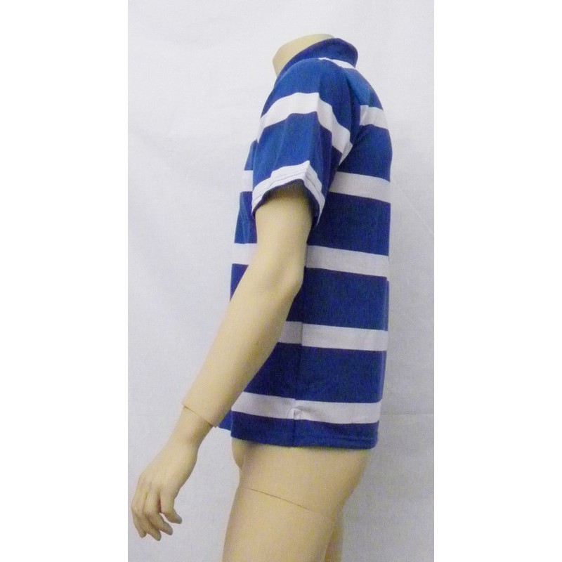 Polo a rayas blanco y azul