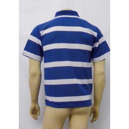 Polo a rayas blanco y azul