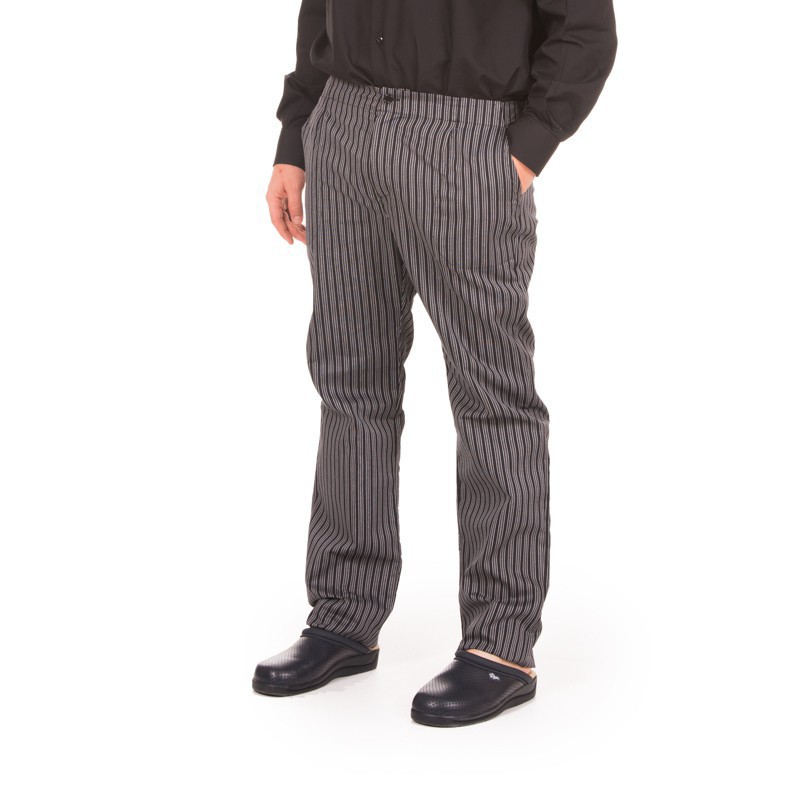 Pantalón de cocina rayas gris y negro 770