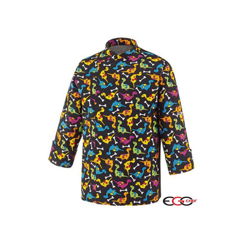 Chaquetilla de cocina Dinosaurios Negra