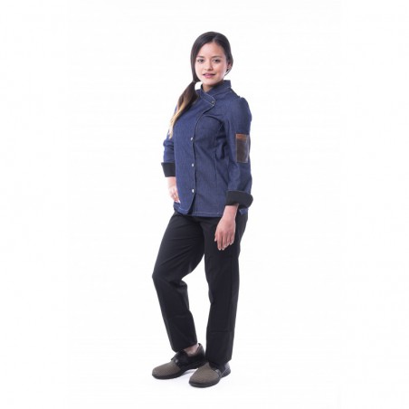 Chaquetilla de mujer denim al punto