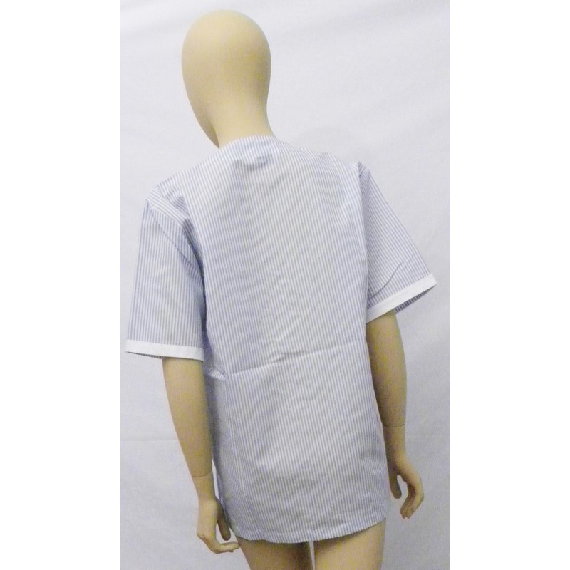Casaca cuello pico a rayas y botones