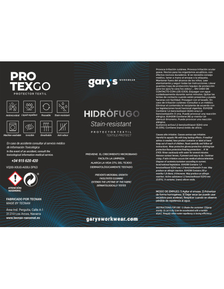 Protector textil hidrófugo